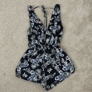 Floral shorts romper